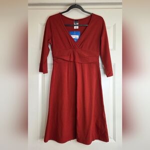 Patagonia Burnt Orange 3/4 Sleeve Margot Dress - Size M